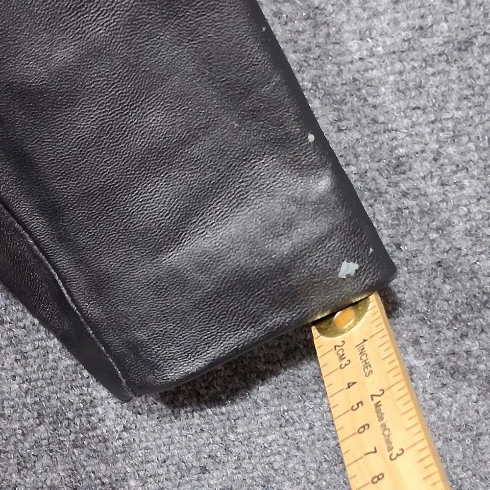 Croft & Barrow Womens Black Lambskin Genuine Leather 3-Button‎ Blazer Jacket M